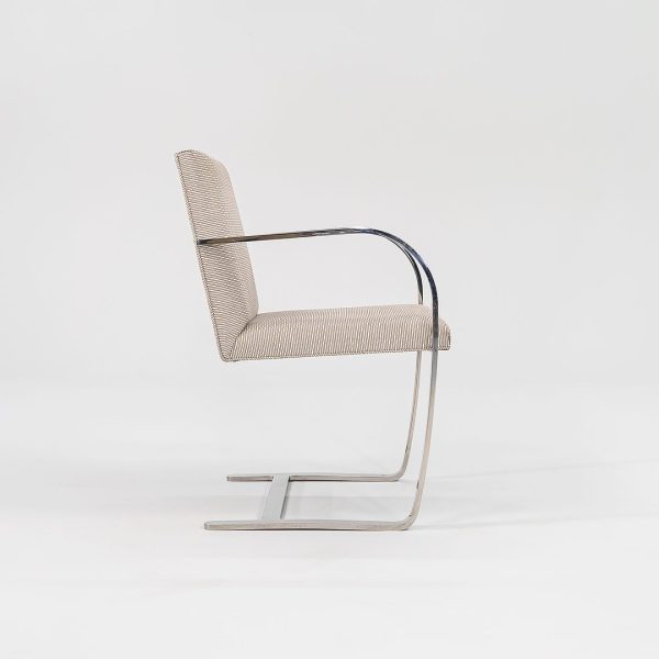 1984 Set of Six Brno Arm Dining Chair, Model 255 by Mies van der Rohe for Knoll in Fabric on Sale