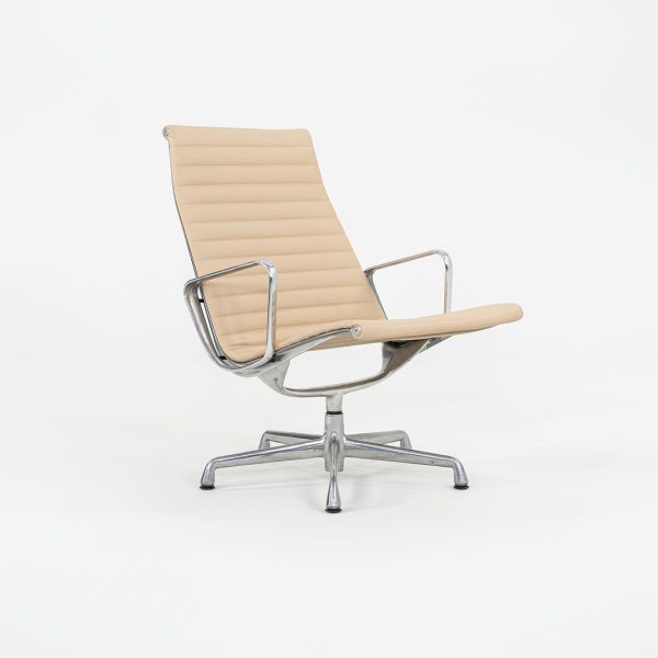 1996 Herman Miller Eames Aluminum Group Lounge Chair in Tan Leather on Sale