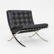 1987 Mies van der Rohe for Knoll Barcelona Lounge Chair in Black Leather and Stainless Steel Online