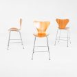 2007 Arne Jacobsen for Fritz Hansen Series 7 Counter Stools in Cherry 7x Available Supply