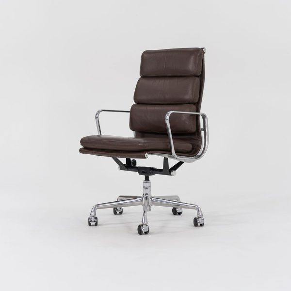 2006 Soft Pad Executive Chair, Model EA437 by Charles and Ray Eames for Herman Miller in Brown Leather 3x Available Sale