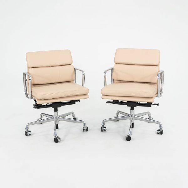 2010s Herman Miller Eames Soft Pad Management Desk Chair in Cream Leather 1x Available Online Hot Sale