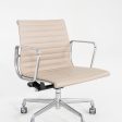 2012 Herman Miller Eames Aluminum Group Management Desk Chair in Off-White Leather 2x Available For Sale