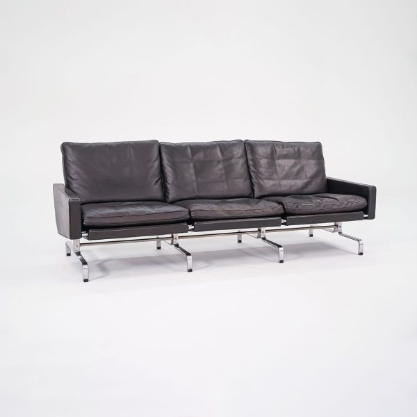 2002 PK31 Three Seat Sofa by Poul Kjaerholm for Fritz Hansen in Black Leather #2 Sale