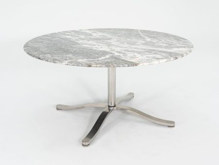 1990s Alpha Conference Table, Model TA.2.60M by Nicos Zographos for Zographos Designs in Polished Stainless Steel and Grey Marble Sale