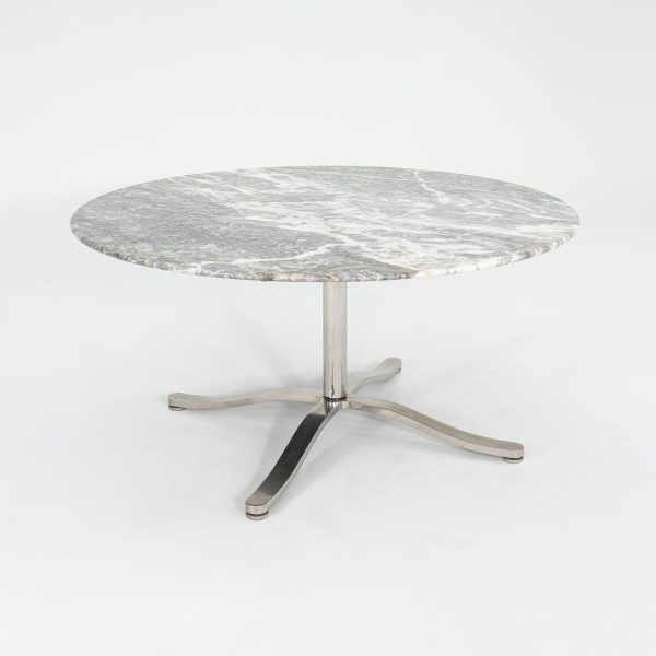 1990s Alpha Conference Table, Model TA.2.60M by Nicos Zographos for Zographos Designs in Polished Stainless Steel and Grey Marble Sale