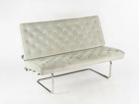 1980s Marcel Breuer for Tecta Gray Suede F40 Settee   Sofa Made in Germany Online Sale