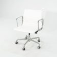 2010s Herman Miller Eames Aluminum Management Desk Chair in Light White Naugahyde Discount