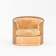 1970s Rattan Barrel Chair for Comfort Designs Attributed to Adrian Pearsall in Cane and Fabric Supply