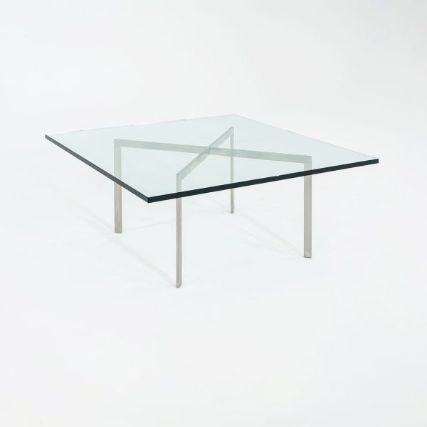 1960s Barcelona Coffee Table by Mies van der Rohe for Knoll & Treitel Gratz in Stainless and Glass 3x Available For Sale