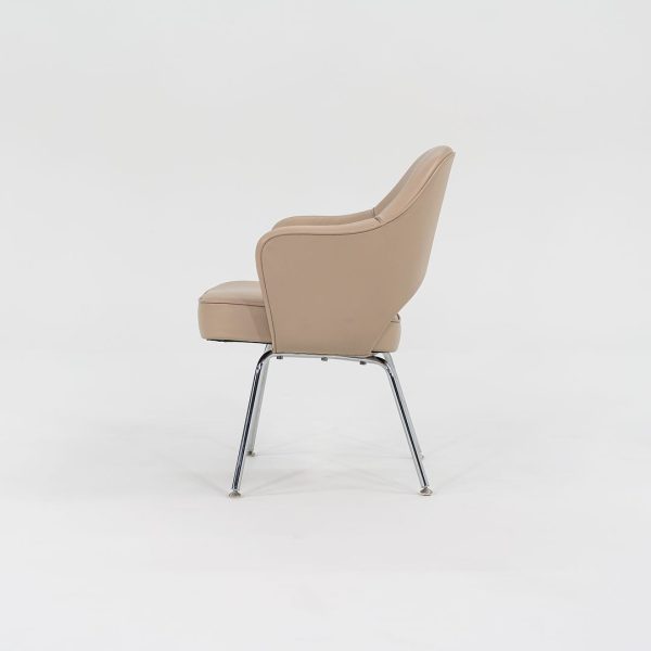 2021 Saarinen Executive Arm Chair, Model 71A by Eero Saarinen for Knoll in Tan Leather, 5x Available Online Sale