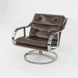 1998 Pair of 455 Series Lounge Chairs by Gardner Leaver and John Portman for Steelcase in Brown Leather Hot on Sale