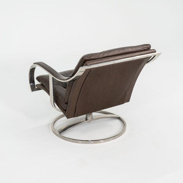 1998 Pair of 455 Series Lounge Chairs by Gardner Leaver and John Portman for Steelcase in Brown Leather Hot on Sale