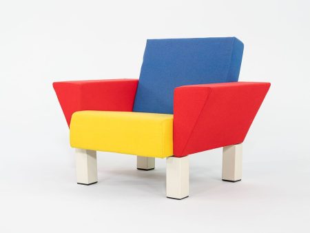 1990s Westside Lounge Chair by Ettore Sottsass for Knoll Studio in Multi-Color Fabric Online Sale