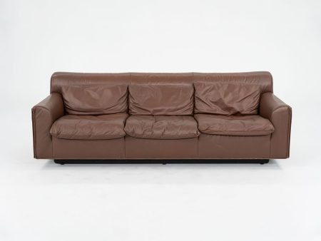 1990s Heli Three-Seat Sofa by Otto Zapf for Knoll Leather, Lacquered Wood, Enameled Aluminum, Steel For Sale