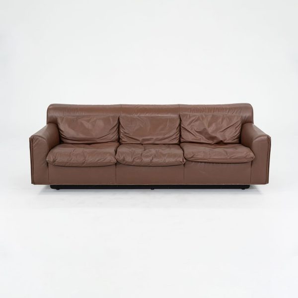 1990s Heli Three-Seat Sofa by Otto Zapf for Knoll Leather, Lacquered Wood, Enameled Aluminum, Steel For Sale