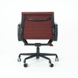 1998 Eames Aluminum Group Management Desk Chair by Ray and Charles Eames for Herman Miller in Dark Red Fabric with Dark Enamel Frame Online