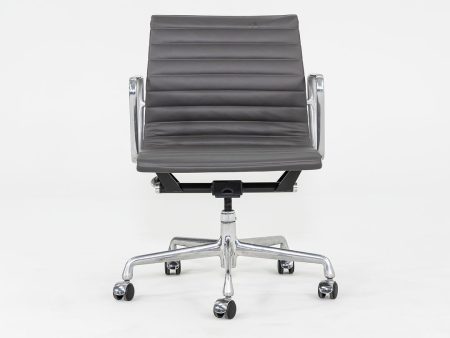 2010s Herman Miller Eames Aluminum Management Desk Chair in Dark Grey 2x Available on Sale