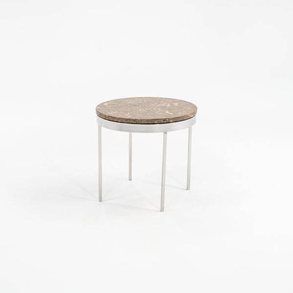 1960s Round Steel and Marble Side Table by Gordon Bunshaft and Davis Allen for SOM Design Online Hot Sale