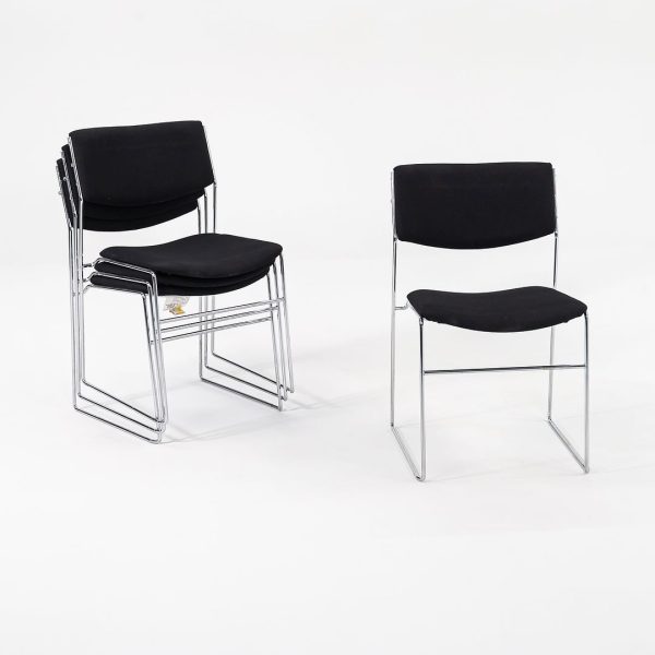 2010s Elle Stacking Chair, Model 1071dl by Giovanni Zorzon for Bononia   ICF in Black Fabric 15x Available For Sale