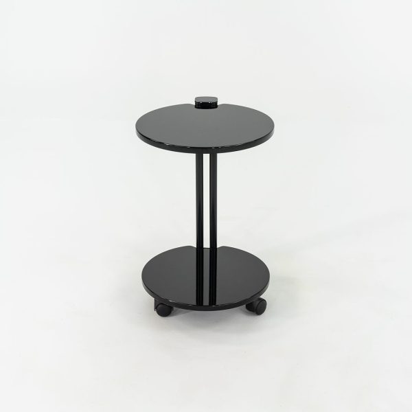 1980s Pace Collection Black Lacquered Occasional End Table on Casters Cheap