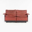 1980s Vintage Dieter Rams for Vitsoe 620 Red Leather and Black Two Seat Settee Sofa Supply