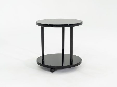 1980s Pace Collection Black Lacquered Occasional Table on Casters Sale