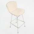 2011 Pair of Harry Bertoia for Knoll Chrome Counter Stools with Ivory Fabric Pads Cheap