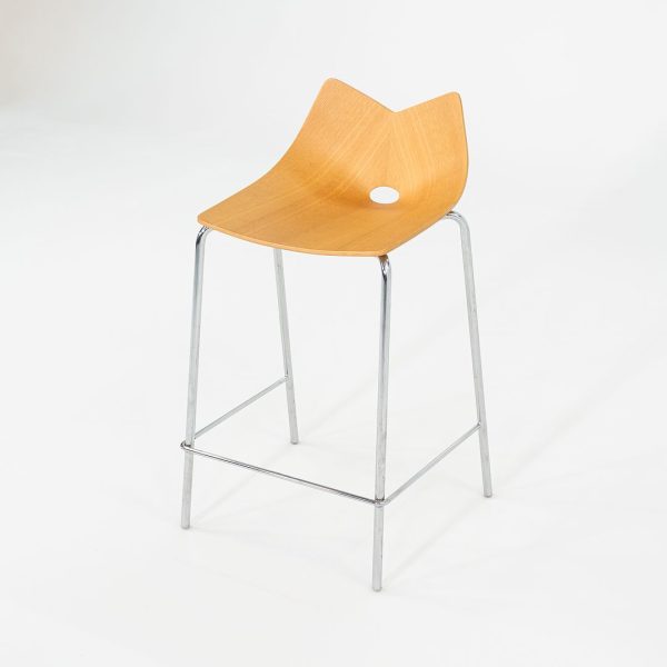 2006 Allermuir Limited Counter Stool in Oak and Chromed Steel 12x Available on Sale