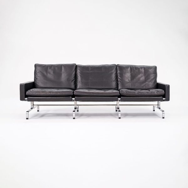 2002 PK31 Three Seat Sofa by Poul Kjaerholm for Fritz Hansen in Black Leather #2 Sale