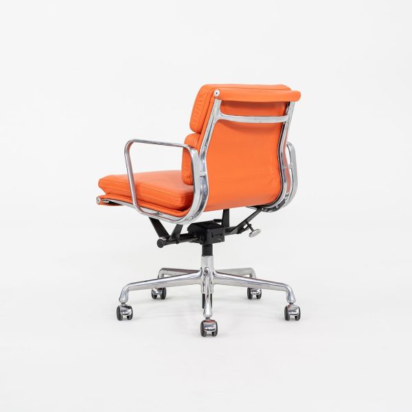 2010s Herman Miller Eames Soft Pad Management Desk Chair in Orange Leather 1x Available For Sale