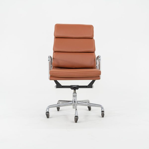 2010s Herman Miller Eames Soft Pad Executive Desk Chair in Cognac Leather, 2x Available For Sale