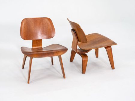 1950s Pair of Herman Miller Eames LCW Lounge Chairs in Calico Ash For Discount