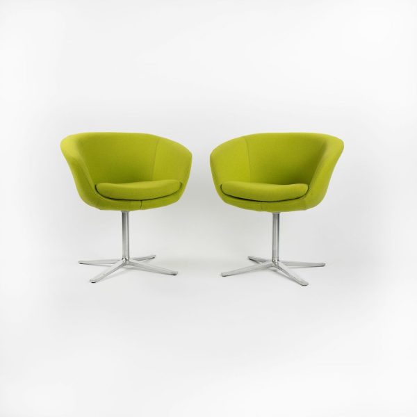 2016 Bob Guest Swivel Chair, Model 231 by Pearson Lloyd for Walter Knoll   Coalesse in Green Fabric 2x Available Online Sale