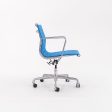 2010s Eames Aluminum Group Management Desk Chair by Ray and Charles Eames for Herman Miller in Blue Leather Online now