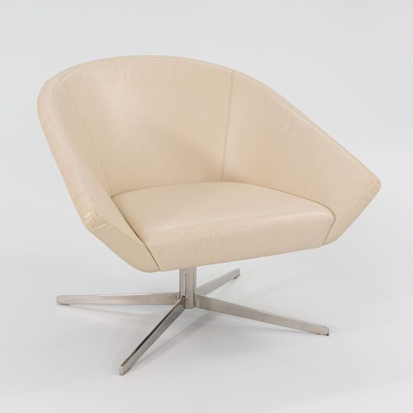 2011 Remy Lounge Chair by Jeffrey Bernett for Bernhardt Design in Steel and Creme Leather 2x Available Online Hot Sale