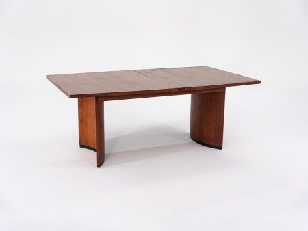 1960s Walnut Dining Table Attributed to Jack Cartwright for Founders with Leaves, 72-112 in on Sale