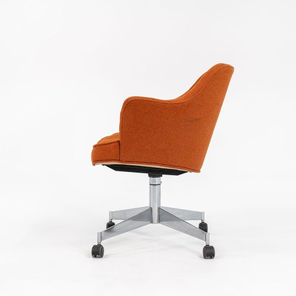 1971 Rolling Office Chair by Hiebert in Orange Fabric Discount