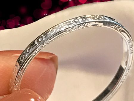 Band- Engraved on 3 Sides Sterling Silver Ring Stackable Supply