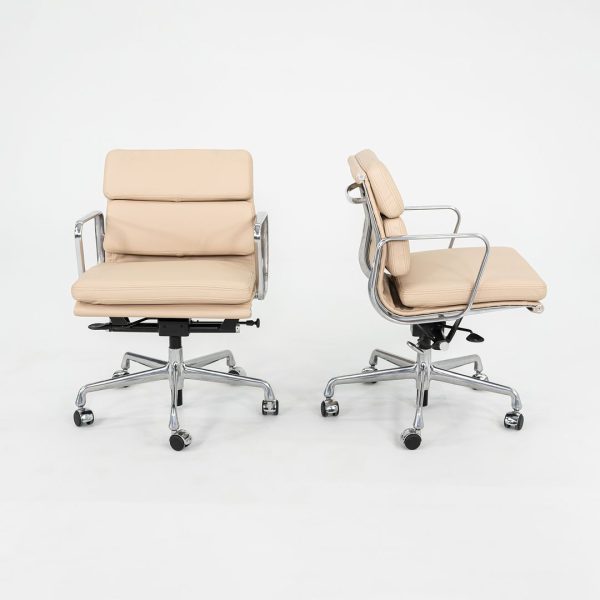 2010s Herman Miller Eames Soft Pad Management Desk Chair in Cream Leather 1x Available Online Hot Sale