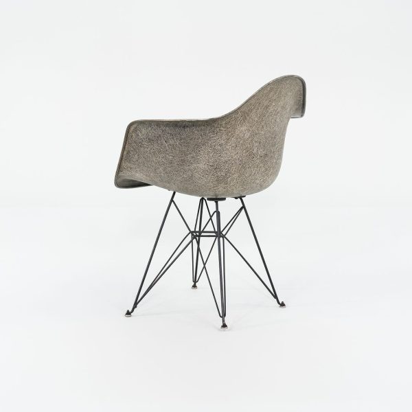 C. 1950 Herman Miller Eames Rope Edge DAR Arm Shell Chair in Elephant Hide Grey with Eiffel Tower Base Online