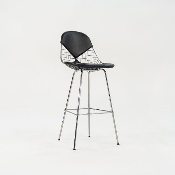 2010s Eames Wire Stool by Ray and Charles Eames for Herman Miller Steel, Leather, Padding, Plastic Online Sale