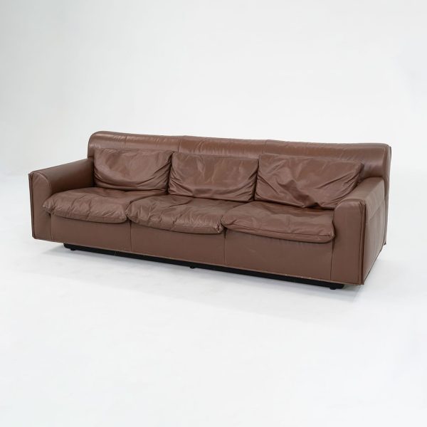 1990s Heli Three-Seat Sofa by Otto Zapf for Knoll Leather, Lacquered Wood, Enameled Aluminum, Steel For Sale