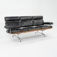 1990s ES 108 Three Seat Sofa by Ray and Charles Eames for Herman Miller in Walnut with Black Leather Supply