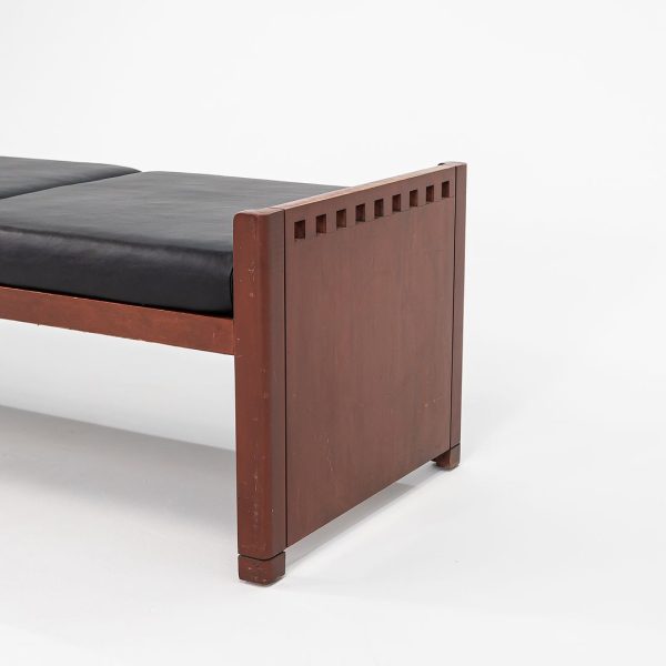 1995 3-Seater Mission Bench by Brian Kane for Metropolitan in Cherry and Black Leather Online now