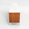 1960S 4-Position Credenza Cabinet, Model 2544 By Florence Knoll For Knoll Steel, Walnut, Marble For Sale