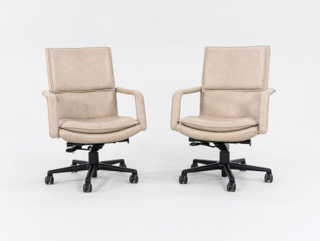 2010s Elite Desk Chair, Model 597-5 by Ed Keilhauer for Keilhauer in Beige Leather Multiple Available Online now