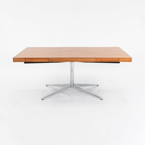 1960s Florence Knoll Partners Desk in Walnut and Chrome with Four Drawers Cheap