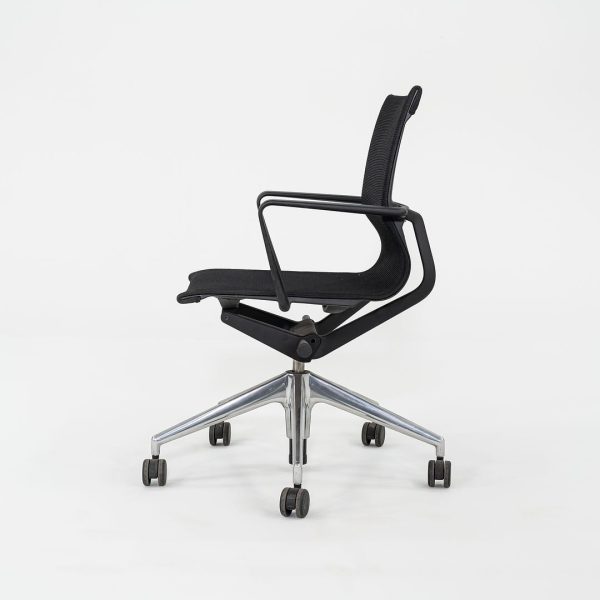 2017 Vitra Physix Rolling Desk Chair by Alberta Meda Black Mesh with Silver Pneumatic Base 3x Available Cheap