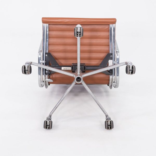 2010s Herman Miller Eames Aluminum Management Desk Chair in Cognac Leather 3x Available on Sale